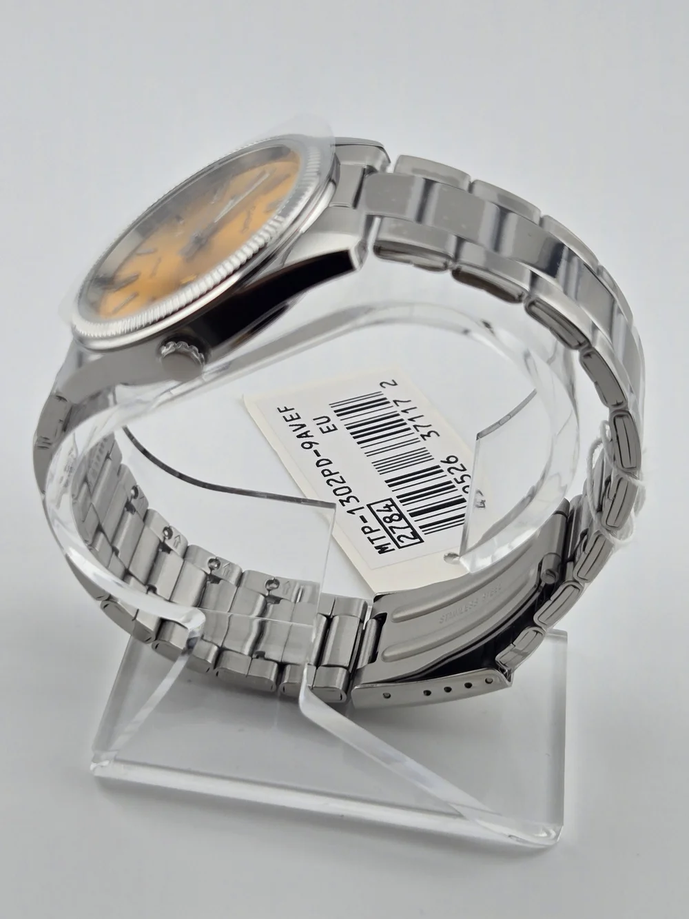 Casio Men's Stainless Steel Watch with Yellow Dial